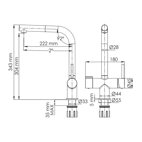 WasserKRAFT A8927 Смеситель для кухни под фильтр