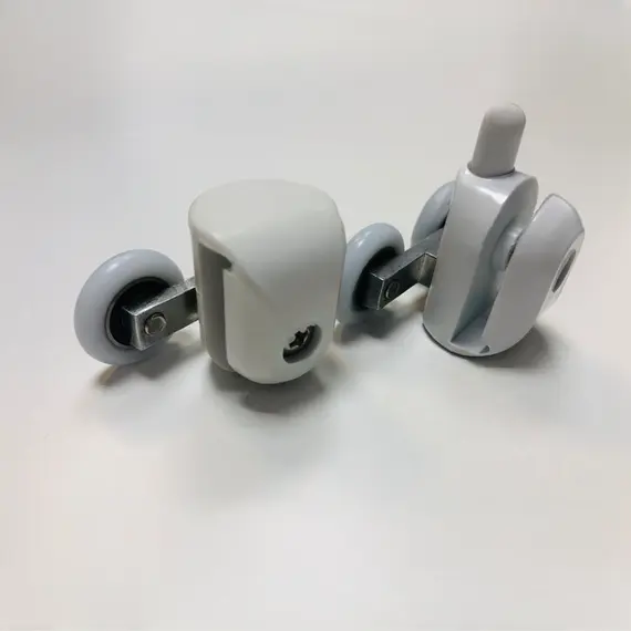 Ролики двойные Acwen для душевой кабины (комплект 2 шт), верх + низ, белые