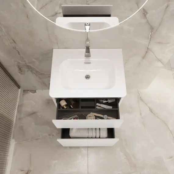 Тумба напольная 1Marka Mona  2ящика, белый