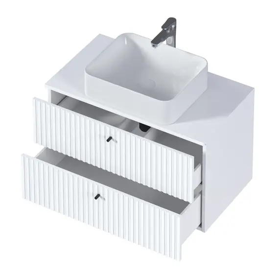 Тумба подвесная 1Marka Desire  2ящика монолит айсберг/найт/эмаль белая