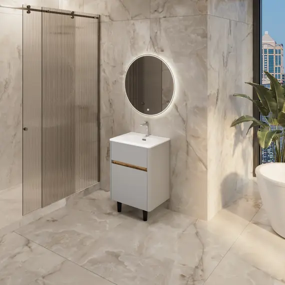 Тумба напольная 1Marka Mona  2ящика, агатовый серый