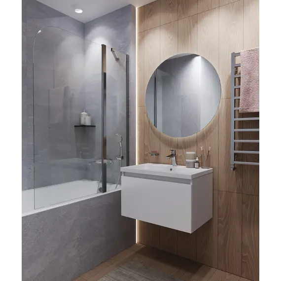 Тумба подвесная 1Marka Aris mini  1ящик, белая аляска/белый глянец