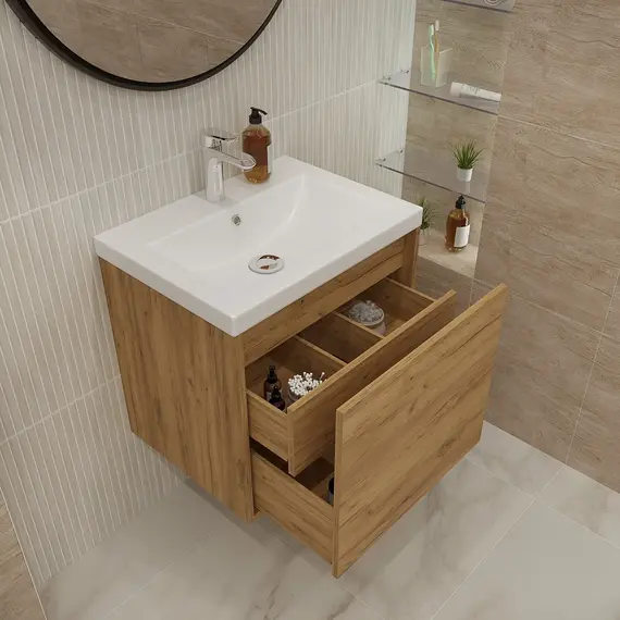 Тумба подвесная 1Marka Миябе 59х55х45 1ящик , дуб вотан