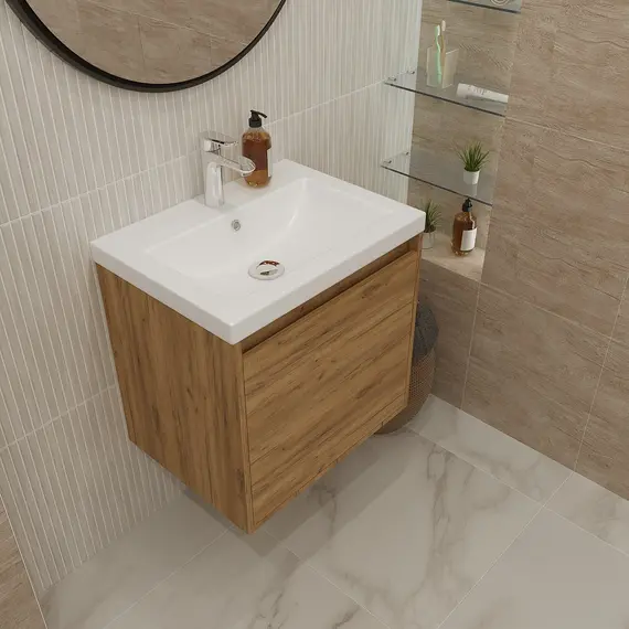 Тумба подвесная 1Marka Миябе 59х55х45 1ящик , дуб вотан