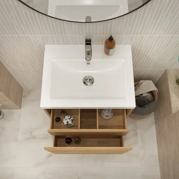 Тумба подвесная 1Marka Миябе 59х55х45 1ящик , дуб вотан