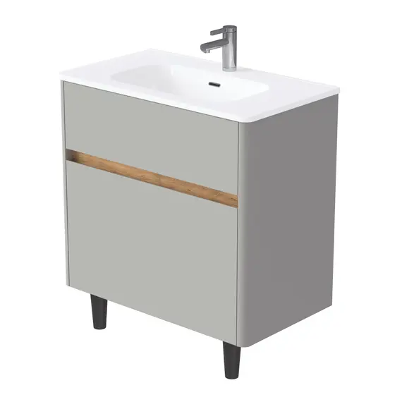 Тумба напольная 1Marka Mona  2ящика, агатовый серый