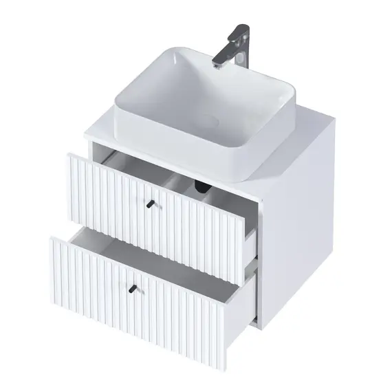 Тумба подвесная 1Marka Desire  2ящика монолит айсберг/найт/эмаль белая