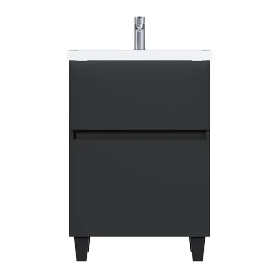 Тумба напольная 1Marka Aris 2ящика, антрацит/монолит дарк