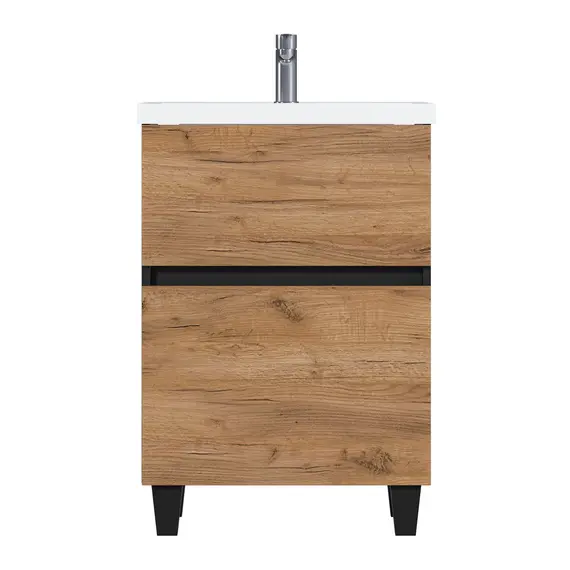 Тумба напольная 1Marka Aris  2ящика, антрацит/дуб крафт золотой