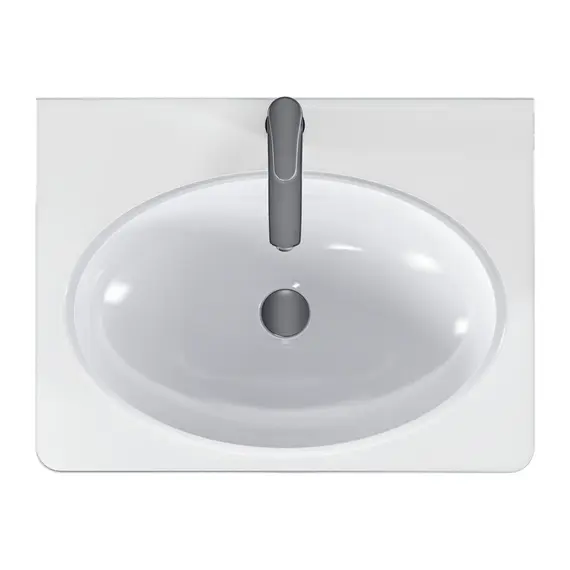 Тумба подвесная 1Marka Monro  2ящика, белый столешница/стекло