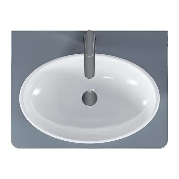 Тумба подвесная 1Marka Monro  2ящика, серый столешница/стекло