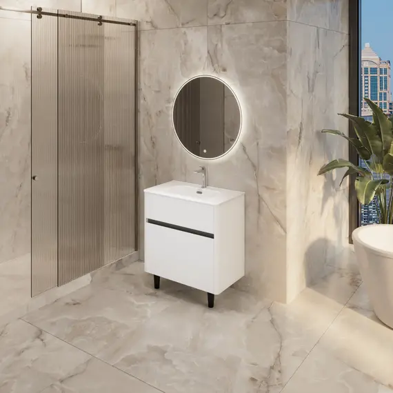 Тумба напольная 1Marka Mona  2ящика, белый