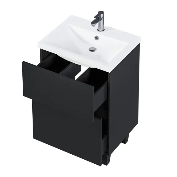 Тумба напольная 1Marka Aris 2ящика, антрацит/монолит дарк