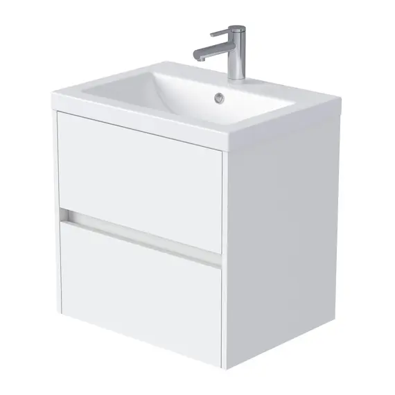 Тумба подвесная 1Marka Veil  2ящика, белая аляска