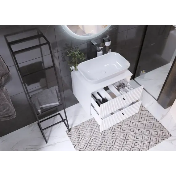 Тумба подвесная 1Marka Desire  2ящика монолит айсберг/найт/эмаль белая