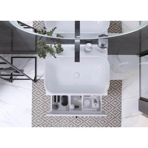 Тумба подвесная 1Marka Desire  2ящика монолит айсберг/найт/эмаль белая