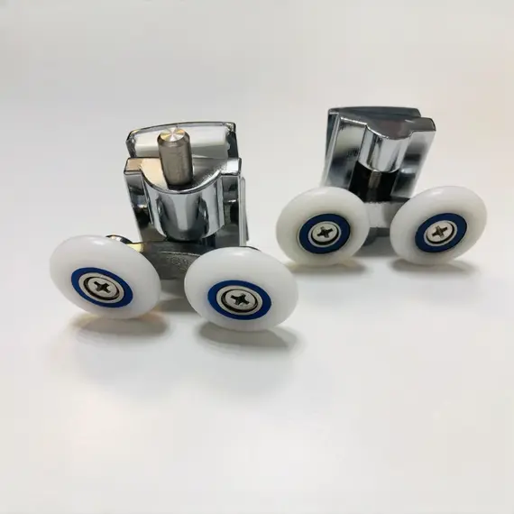 Ролики двойные Acwen для душевой кабины (комплект 2 шт), верх + низ, хром