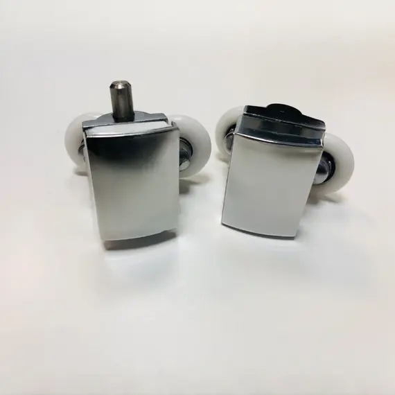 Ролики двойные Acwen для душевой кабины (комплект 2 шт), верх + низ, хром