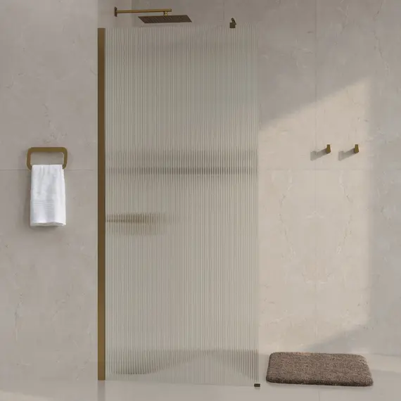 Душевая перегородка WasserKRAFT Rur 30W BG-FL ребристое/матовое золото