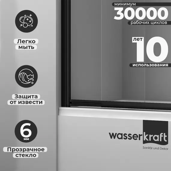 Стеклянная шторка  WasserKRAFT Dill