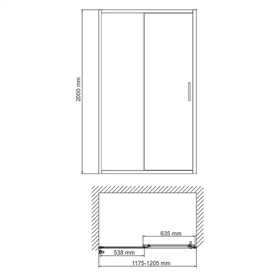 Душевая дверь WasserKRAFT Tauber 64S прозрачное/никель