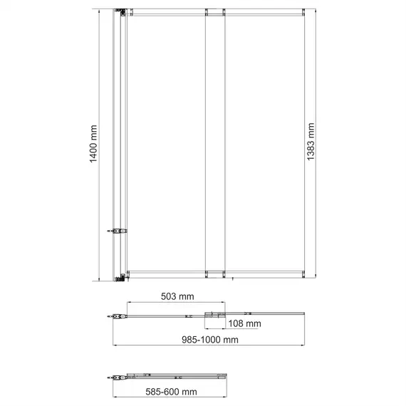 Стеклянная шторка WasserKRAFT Tauber 64S02-80/100