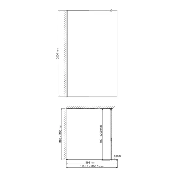 Душевая перегородка WasserKRAFT Rur 30W -TG тонирован/хром
