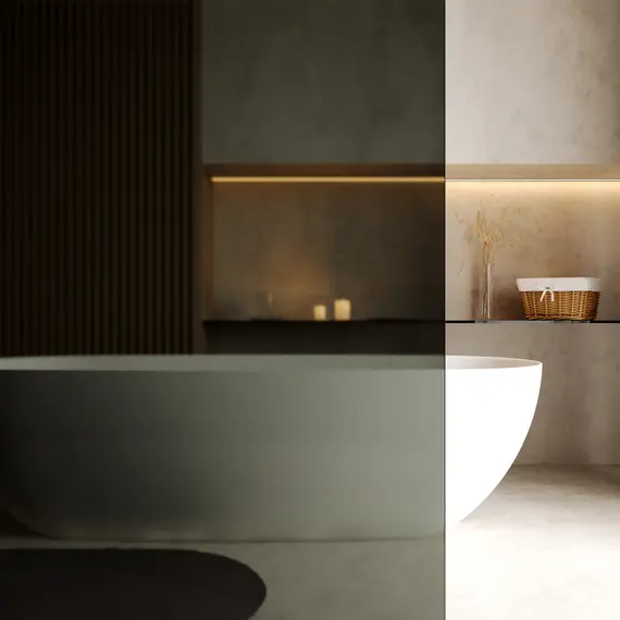 Душевая перегородка WasserKRAFT Rur 30W RG-TG тонирован/розов.золото