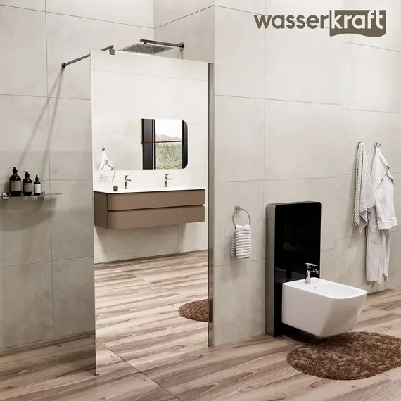 Душевая перегородка WasserKRAFT Rur 30W GR-MR зеркальное/графит