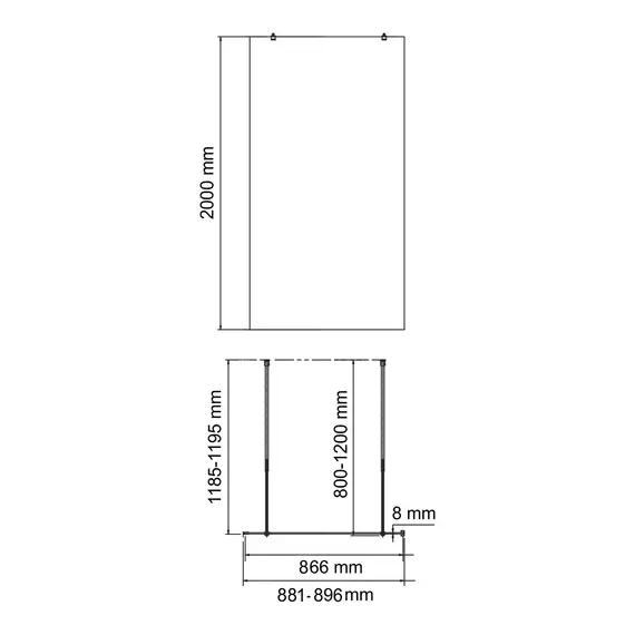 Душевая перегородка WasserKRAFT Rur 30W PG-MR зеркальное/глянц.золото