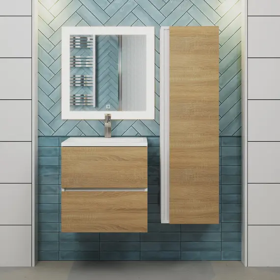 Тумба подвесная  Uperwood Barsa,  белая/дуб сонома