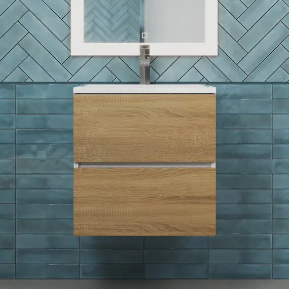 Тумба подвесная  Uperwood Barsa,  белая/дуб сонома