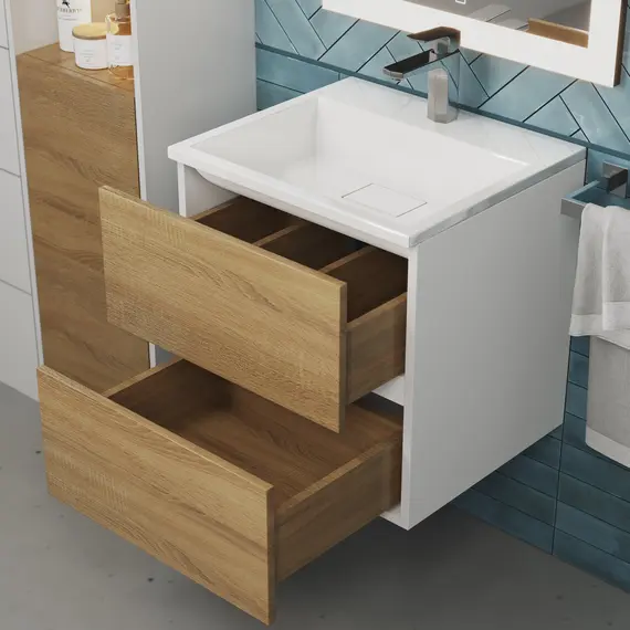 Тумба подвесная  Uperwood Barsa,  белая/дуб сонома