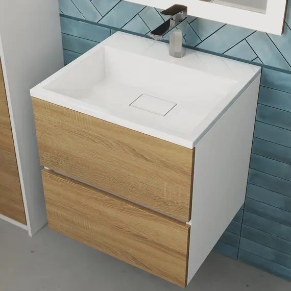 Тумба подвесная  Uperwood Barsa,  белая/дуб сонома