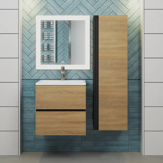 Тумба подвесная  Uperwood Barsa  черная/дуб сонома