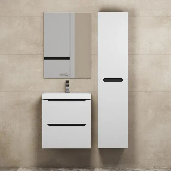 Шкаф-пенал подвесной  Uperwood Tanos   33х150 см, универсальный, белый/графит