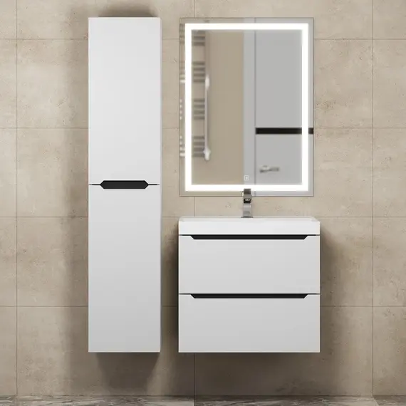 Шкаф-пенал подвесной  Uperwood Tanos   33х150 см, универсальный, белый/графит