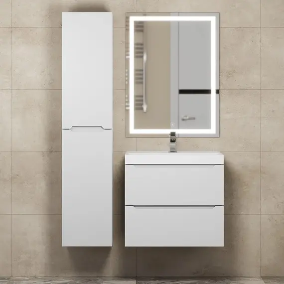 Шкаф-пенал подвесной, Uperwood Tanos  33х150 см, универсальный, белый матовый