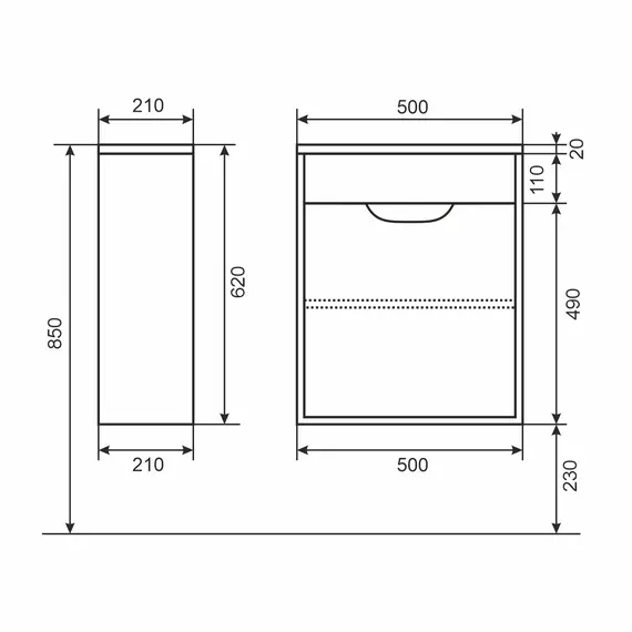 Тумба подвесная Uperwood Modul  белая матовая