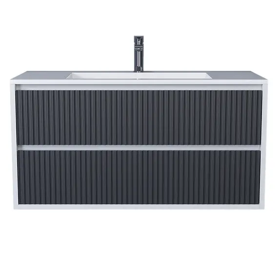 Тумба подвесная  Uperwood Next Premium  белая/графит, 1/2 ящика