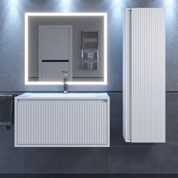 Тумба подвесная  Uperwood Next Premium  белая, 1/2 ящика