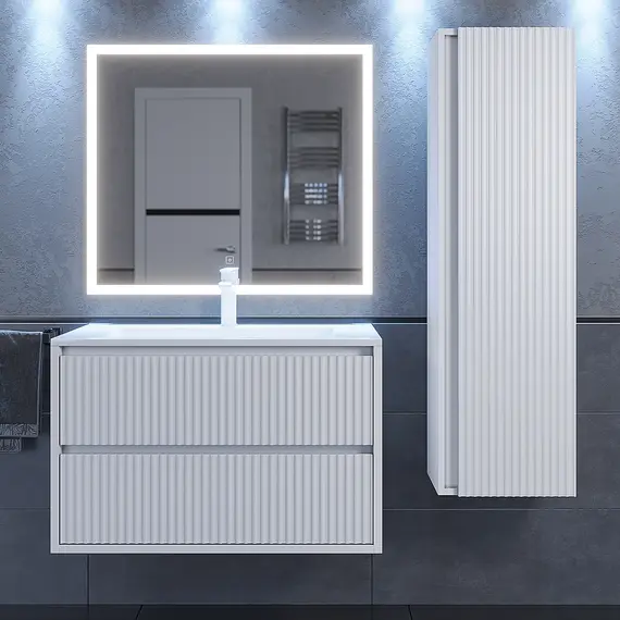 Тумба подвесная  Uperwood Next Premium  белая, 1/2 ящика