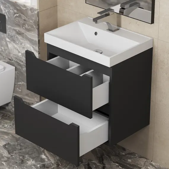 Тумба подвесная  Uperwood Tanos черная матовая