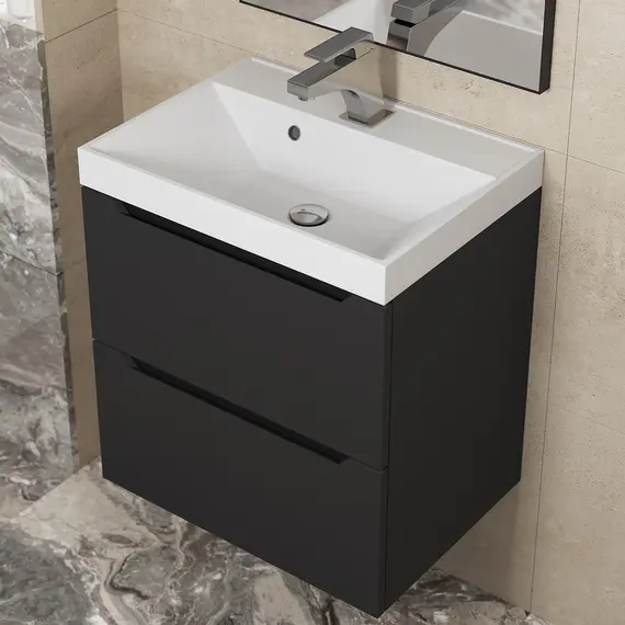 Тумба подвесная  Uperwood Tanos черная матовая