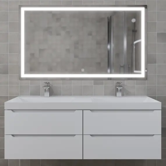 Тумба подвесная под двойную раковину  Uperwood Tanos 120х45х50 см, белая, 4 ящика
