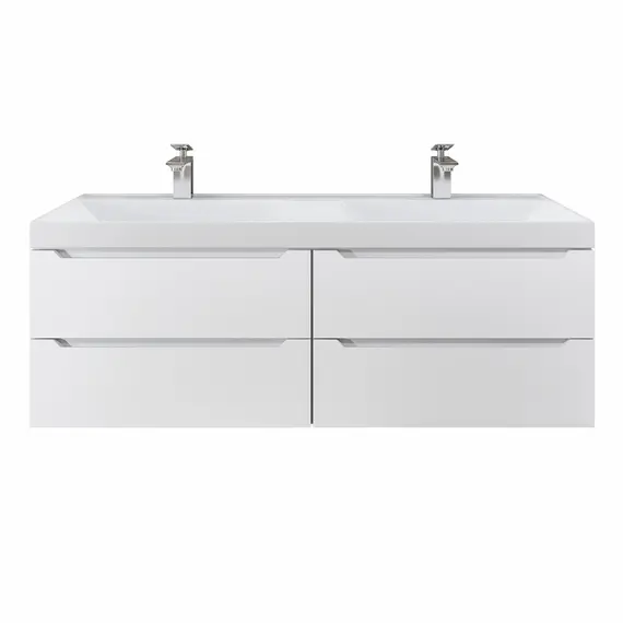 Тумба подвесная под двойную раковину  Uperwood Tanos 120х45х50 см, белая, 4 ящика
