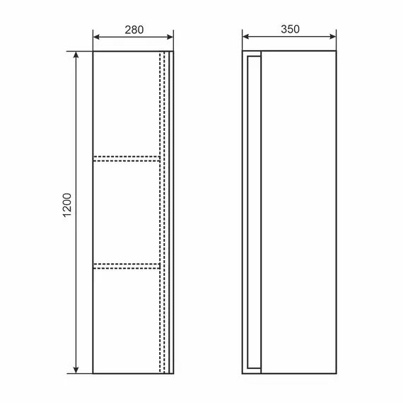 Шкаф-пенал  подвесной  Uperwood Next Premium, 35х120 см, белый