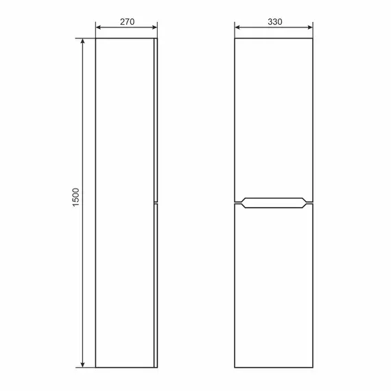 Шкаф-пенал подвесной Uperwood Tanos  33х150 см,  универсальный, черный
