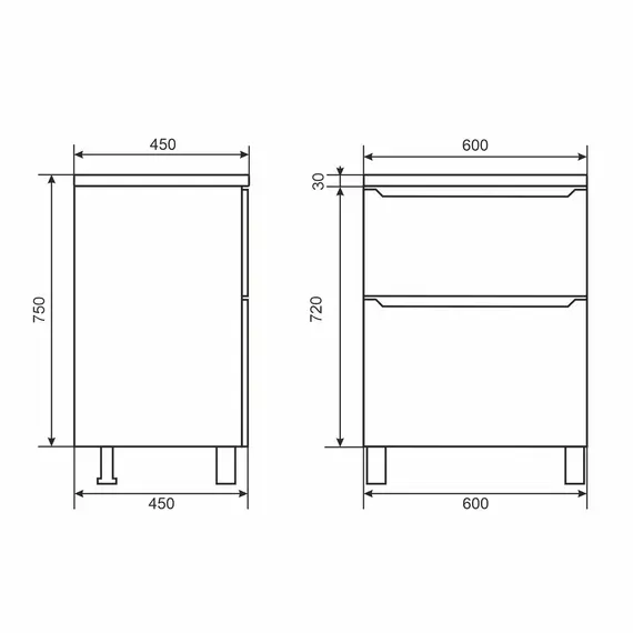 Тумба напольная  Uperwood Tanos белая, 2/3 ящика