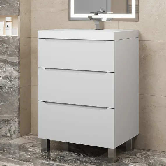 Тумба напольная  Uperwood Tanos белая, 2/3 ящика